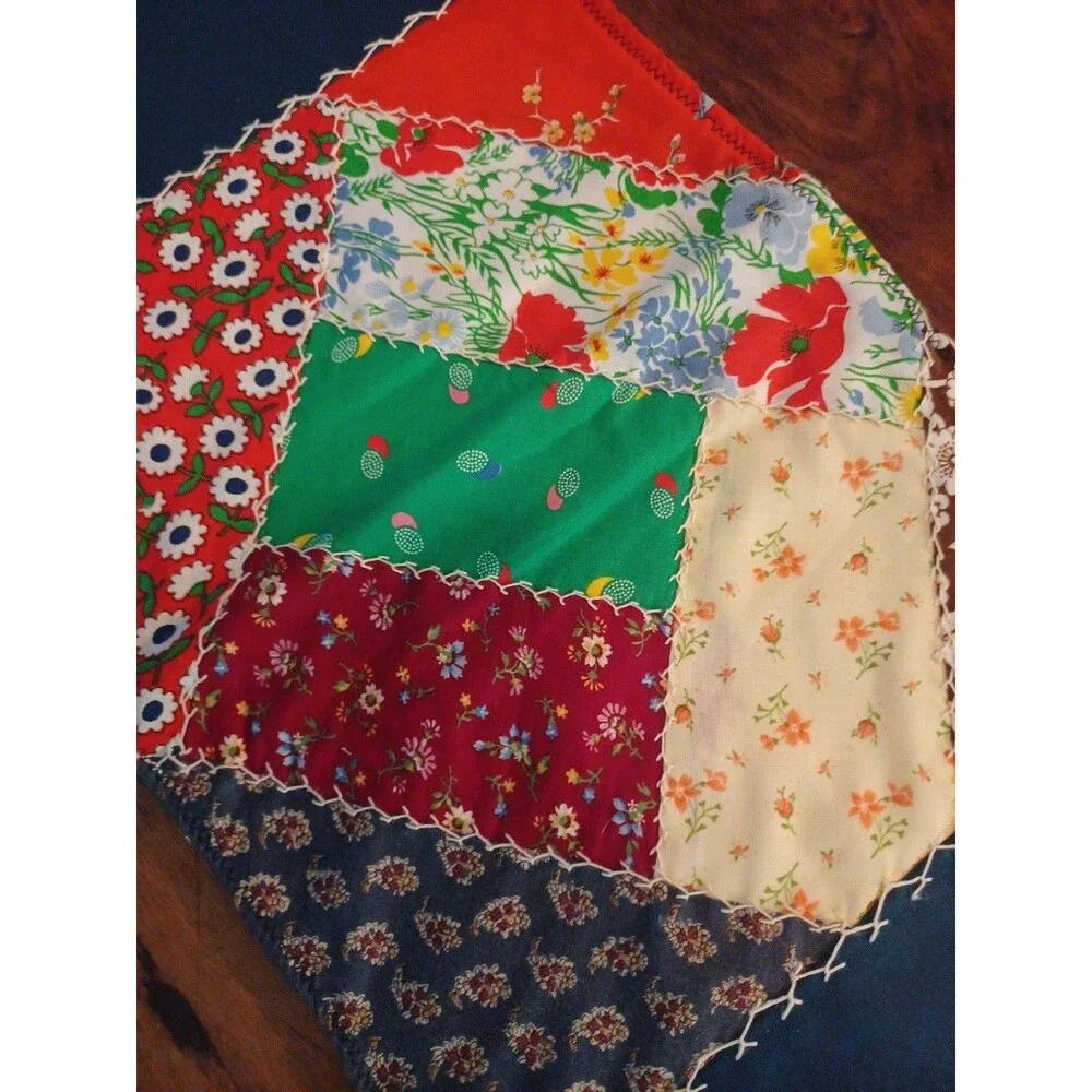 Patchwork table runner boho rustic retro colorful tapestry wallhanging handmade?